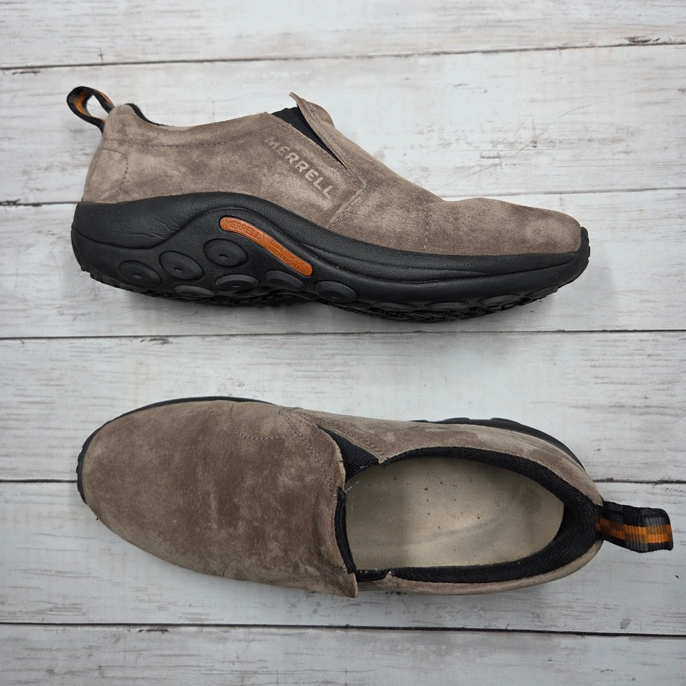 Merrell Jungle Moc Gunsmoke Slip On Shoes Mens 8.5 Brown Suede J60787 Trail